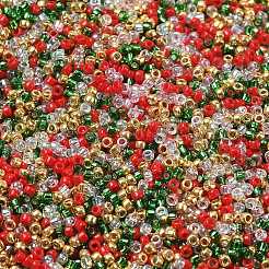 4 Colors 15/0 Christmas TOHO Round  Seed Beads&nbsp;SEED-X0058-30