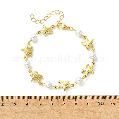 304 Stainless Steel & Shell Pearl Link Chains Bracelets for Women&nbsp;BJEW-JB13815-02