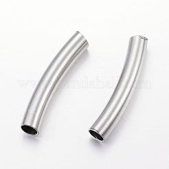 Tarnish Resistant 304 Stainless Steel Curved Tube Beads&nbsp;STAS-P128-02