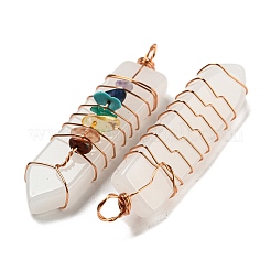 7 Chakra Gemstone Big Pointed Pendants&nbsp;G-H308-04G-01