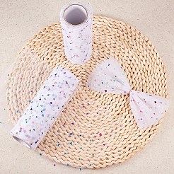 Heart Glitter Sequin Deco Mesh Ribbons&nbsp;OCOR-P010-E-I01