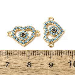 Brass Micro Pave Synthetic Turquoise Connector Charms&nbsp;GG-CBAE681-22G