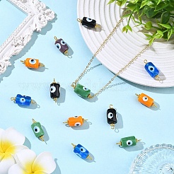 30Pcs 5 Colors Handmade Evil Eye Lampwork Connector Charms&nbsp;PALLOY-YW00158
