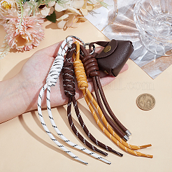 4Pcs 4 Styles PU Leather/Nylon Braided Cord Tassel Bag Embellishments&nbsp;PURS-PH0001-37
