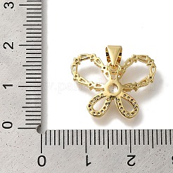 Butterfly Rack Plating Brass Clear Cubic Zirconia Pendants&nbsp;KK-U019-31G