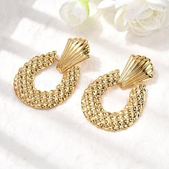 304 Stainless Steel Oval Dangle Stud Earrings&nbsp;EJEW-K268-40G