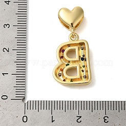 Rack Plating Brass Micro Pave Clear Cubic Zirconia Perdants&nbsp;KK-C067-12G-B