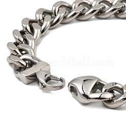 Non-Tarnish 304 Stainless Steel Cuban Link Chain Bracelet&nbsp;NJEW-D050-02A-P
