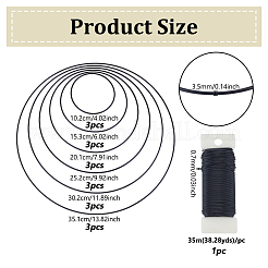 18Pcs 6 Sizes Baking Paint Iron Linking Rings&nbsp;IFIN-UN0001-22