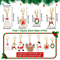 28Pcs 7 Style Christmas Theme Alloy Enamel Pendants&nbsp;HJEW-GA0001-15