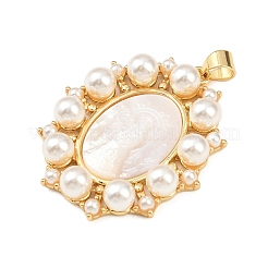 Natural White Shell Oval Pendants&nbsp;KK-F919-46G
