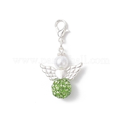 6Pcs Angel Polymer Clay & Crystal Rhinestone Pendant Decorations&nbsp;HJEW-JM04543