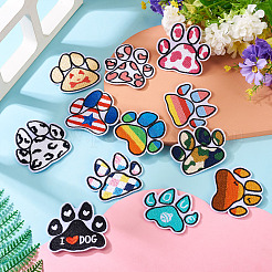 12Pcs 12 Colors Devil's Claw Embroider Thread Cloth on/Sew On Patches&nbsp;PATC-TA0001-39