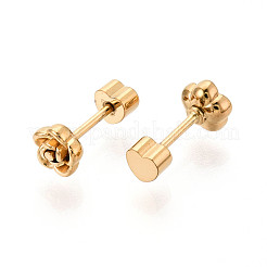 304 Stainless Steel Flower Stud Earrings&nbsp;EJEW-K268-48G