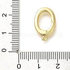 Rack Plating Oval Brass Spring Gate Rings&nbsp;KK-Z086-53G-02