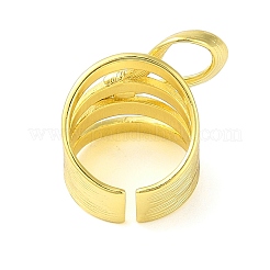 Bowknot Brass Multi-layer Open Cuff Rings for Women&nbsp;RJEW-P126-01G