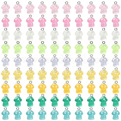 45Pcs 9 Colors Luminous Translucent Resin Pendants&nbsp;RESI-CJ0003-23