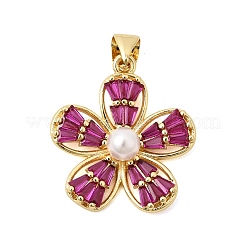 Brass Micro Pave Cubic Zirconia Pendants&nbsp;KK-Z150-13G