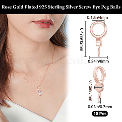 10Pcs 925 Sterling Silver Screw Eye Peg Bails&nbsp;STER-BBC0008-51RG