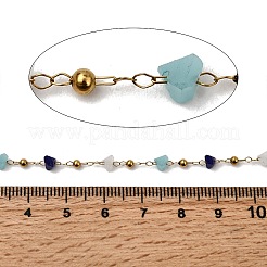 Handmade 304 Stainless Steel Glass Triangle Link Chains&nbsp;CHS-L032-07G