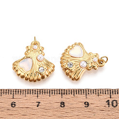 304 Stainless Steel Pave Crystal Rhinestone and ABS Imitation Pearl Resin Pendants&nbsp;STAS-T069-87A