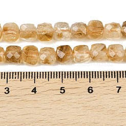 Heated Natural Citrine Beads Strands&nbsp;G-B175-C06-6x6mm