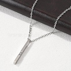 304 Stainless Steel Cubic Zirconia Pendant Necklaces&nbsp;NJEW-P167-24P
