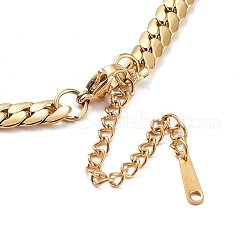 Ion Plating(IP) Flat Cuban Link Chunky Chain Necklace&nbsp;NJEW-Q335-13G