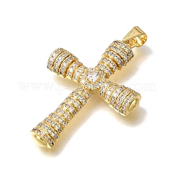 Brass Micro Pave Clear Cubic Zirconia Pendants&nbsp;CU-CBA9883-05E-G