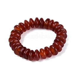 Natural Agate(Dyed & Heated) Rondelle Beaded Stretch Bracelets for Unisex&nbsp;BJEW-Q101-03C