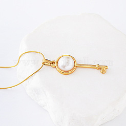 3Pcs European Style Stainless Steel Pave Imitation Pearl Key Pendant Necklaces for Women&nbsp;KT1963