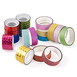 22Roll 2 Styles Laser Shining Bopp PET Plastic Scrapbook Decorative Adhesive Tapes&nbsp;AJEW-TA0002-10