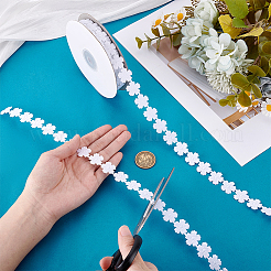 Polyester Flower Lace Trim Ribbon&nbsp;OCOR-WH0105-095