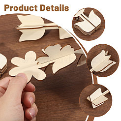 Unfinished Blank Wooden Ornaments&nbsp;WOOD-WH0048-20G