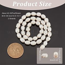 2 Strands Natural Cultured Freshwater Pearl Beads Strands&nbsp;PEAR-NB0001-70
