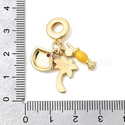 Brass Enamel European Dangle Charms&nbsp;KK-Z150-12G