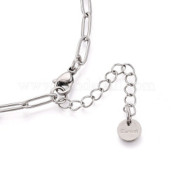 304 Stainless Steel Paperclip Chain Necklace&nbsp;NJEW-D045-14P-01