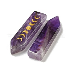 Natural Amethyst Moon Phase Pendants&nbsp;G-C145-01G