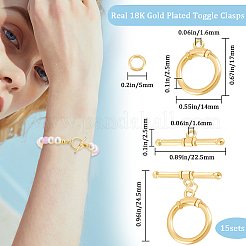 Brass Toggle Clasps&nbsp;KK-BBC0013-60G