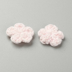 Peach Blossom Handmade Crochet Cotton Ornament Accessories&nbsp;AJEW-WH0326-53F