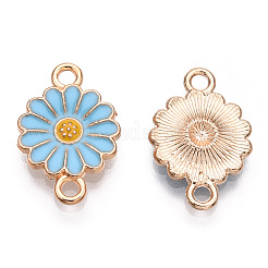20Pcs Zinc Alloy Enamel Sunflower Connector Charms&nbsp;ENAM-FP0002-58