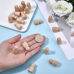10Pcs Unfinished Wood Puppet&nbsp;WOOD-GF0002-42A
