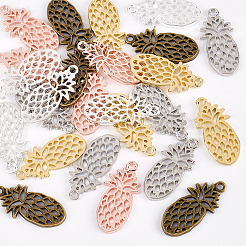 Hollow Alloy Kitten Open Back Bezel Pendants&nbsp;PALLOY-OC0002-65-RS