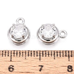 Brass Pave Cubic Zirconia Pendants&nbsp;KK-T071-41P