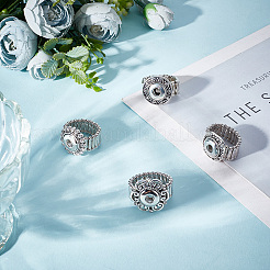 4Pcs 4 Styles Alloy Snap Rings for Women Men&nbsp;RJEW-DR0001-03A