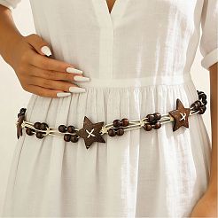 Bohemian Ethnic Coconut & Wood Beaded Waist Chains for Dresses&nbsp;WGC9B9A-01