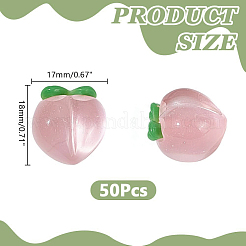50Pcs Resin Peach Pendants&nbsp;RESI-AR0001-51