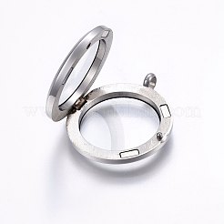 304 Stainless Steel Magnetic Floating Locket Pendants&nbsp;STAS-O103-35P