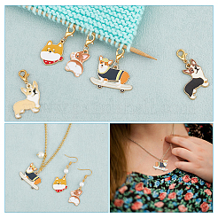 Dog Pendant Stitch Markers&nbsp;HJEW-AB00324