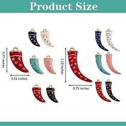 24Pcs 12 Style Rack Plating Alloy Enamel Pendants&nbsp;ENAM-SZ0002-47